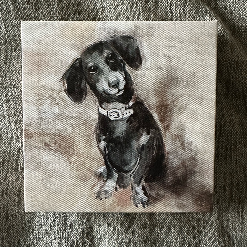 Black and White Dog Canvas Art